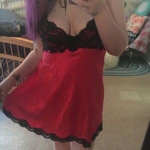 Victoria’s Secret red and black lingerie